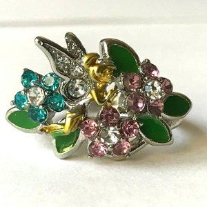 Disney Tinker Bell Ring Size 6 9 Crystal Enamel Tink